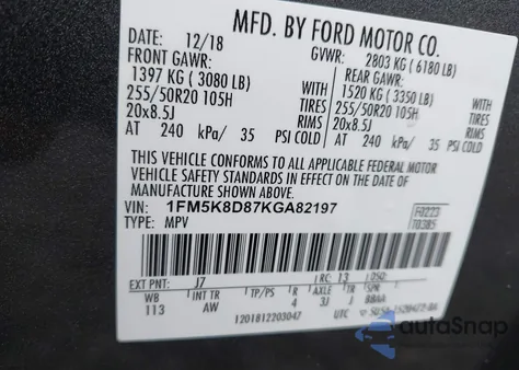 2019 Ford Explorer Xlt from USA, damaged, VIN 1FM5K8D87KGA82197